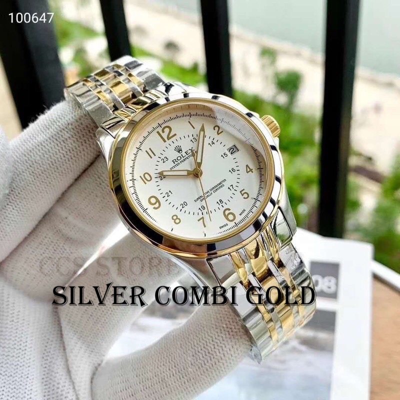 [ANTI AIR]Jam Tangan Pria Rolex Angka Waterproof AntiAir Tali Rantai