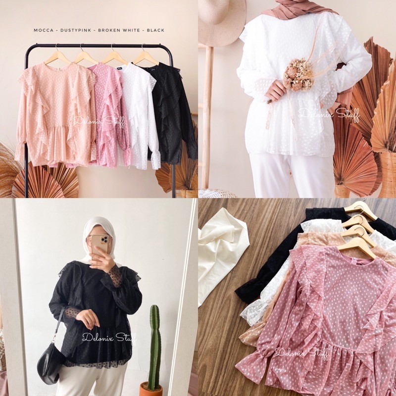 Zelza tulle ruffle top