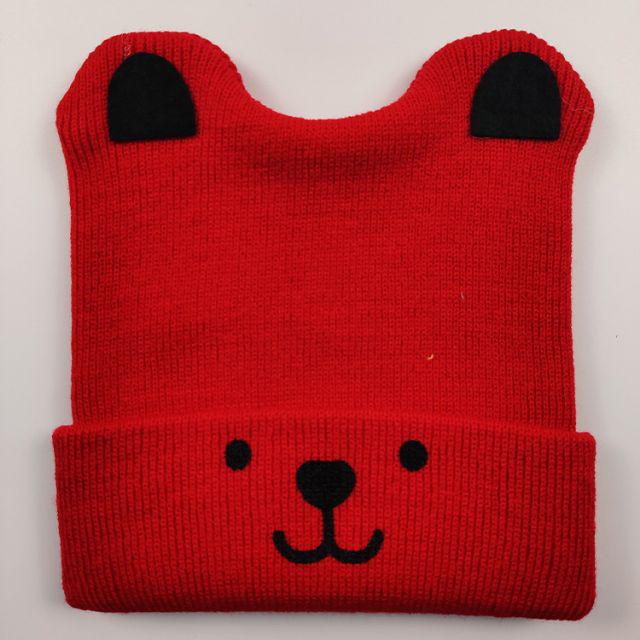 TOKO1234. TOPI KUPLUK RAJUT BAYI TELINGA DOGGY / TOPI KUPLUK UNISEX/ KUPLUK KEREN-Merah / Red