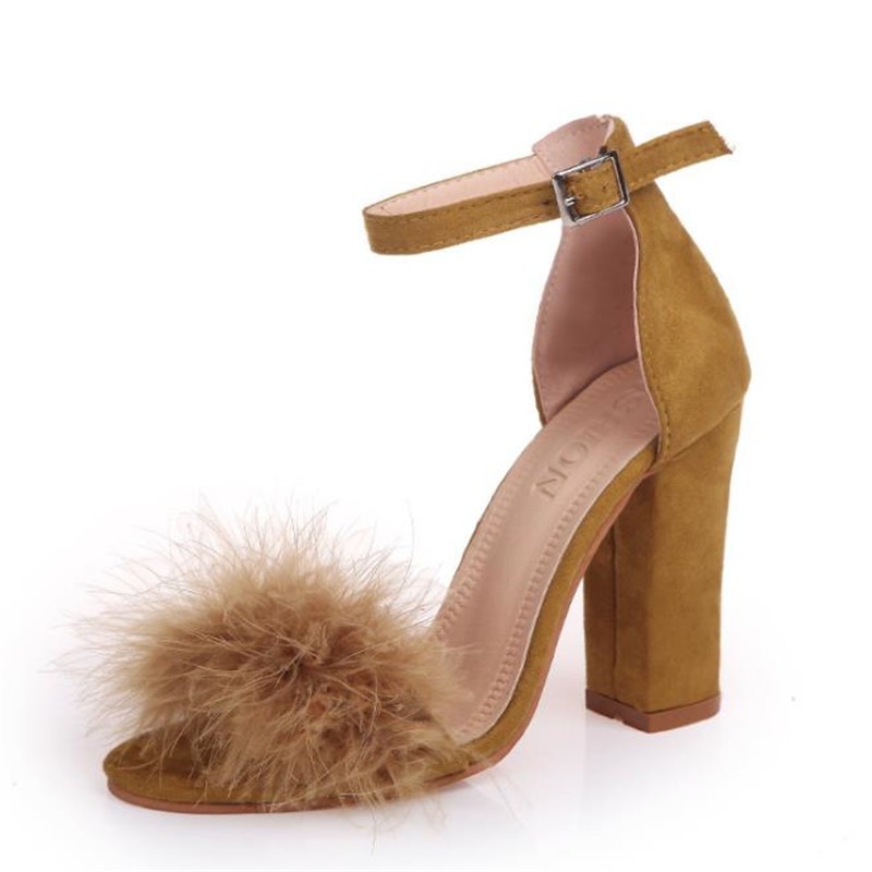 yellow fur heels