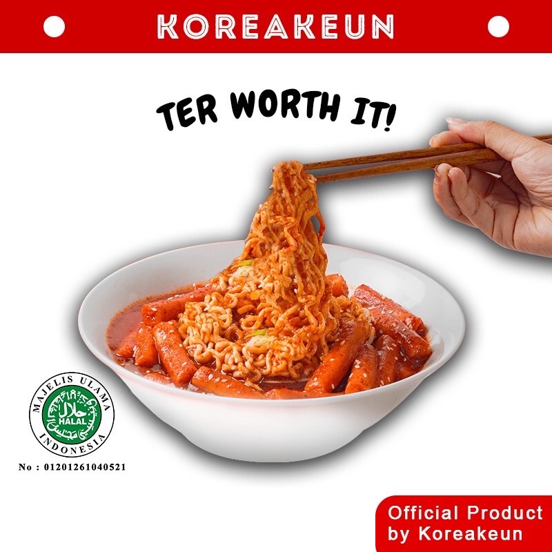 RABOKKI KOREAN HALAL FOOD RAMEN RAMYEON (RAMYUN + TOPOKI KOREAKEUN) TTEOKBOKI + MIE TOPOKKI INSTAN