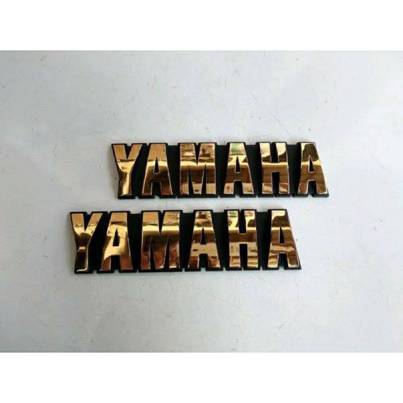 LOGO EMBLEM YAMAHA LOGO EMBLEM RX KING BOX AKI RX KING BISA SATUAN DAN 1 SET-Yamaha Gold