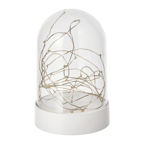 Kubah Kaca dengan Lampu LED FRT Lampu Dekorasi LED Putih 18cm