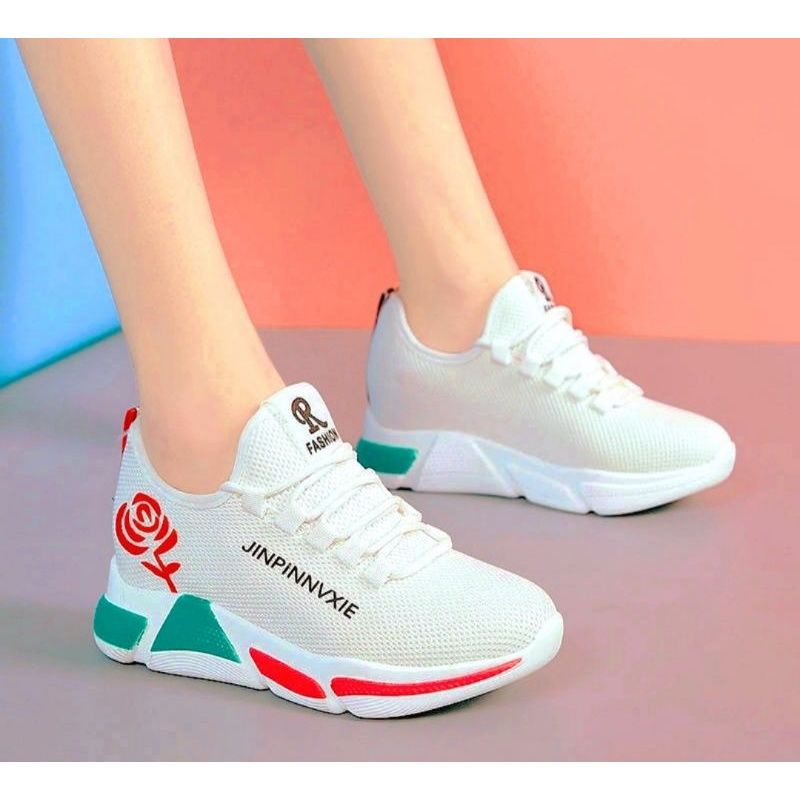 Medan Termurah KD005 Size 36-40 Sepatu wanita Cantik import Sneakers Flower