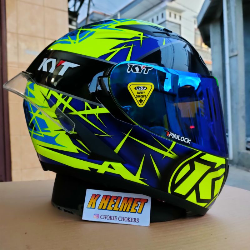 KYT Falcon spike yellow paket ganteng