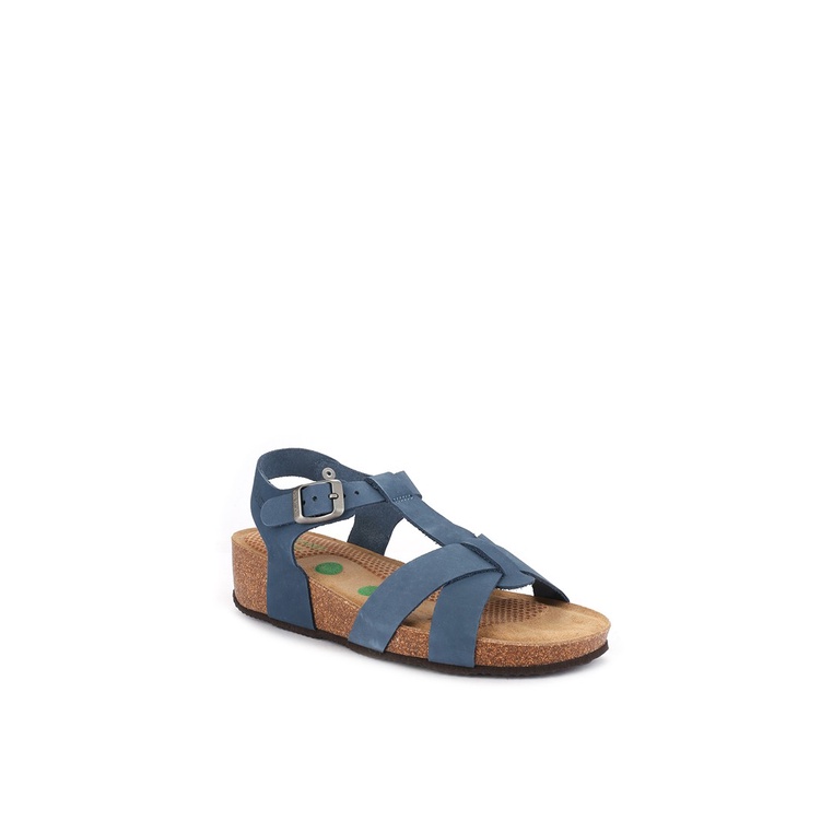 SANDAL SLIDE KULIT GRUNLAND WANITA ORIGINAL SLINGBACK FLAT BIRU GRW02