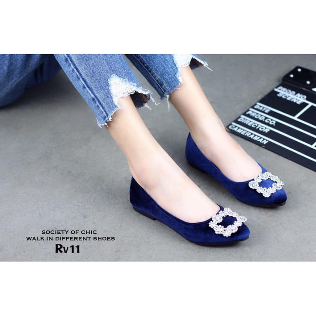 ABBUSHOES Bm 89 Flatshoes Wanita Cantik Bahan Suede Murah Berkualitas