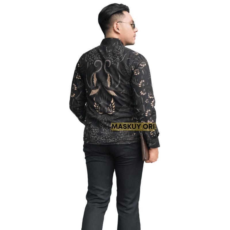 BAJU BATIK PRIA LENGAN PANJANG SLIM FIT PREMIUM FURING ADEM MODERN KEMEJA CASUAL FORMAL S M L XL XXL ACARA KONDANGAN HAJATAN MANTAN