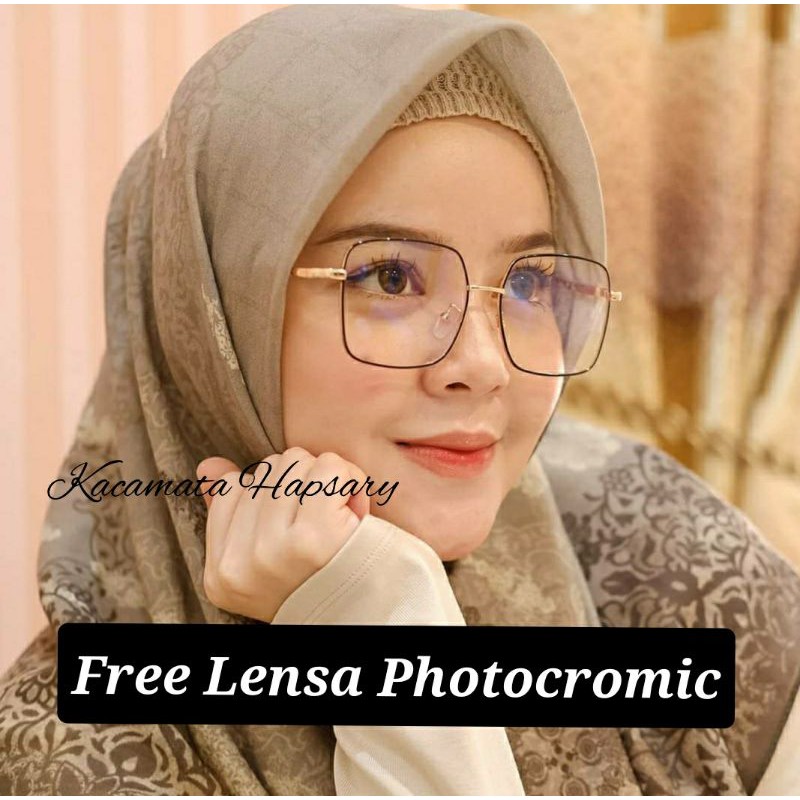 FRAME KACAMATA WANITA + LENSA PHOTOCROMIC | KACAMATA MINUS | KACA MATA ANTI RADIASI | 7335