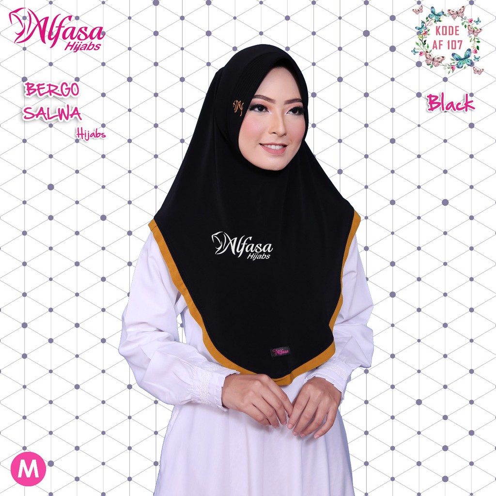 BERGO SALWA ALFASA HIJAB JILBAB INSTAN KOMBINASI LIST KOMBINASI