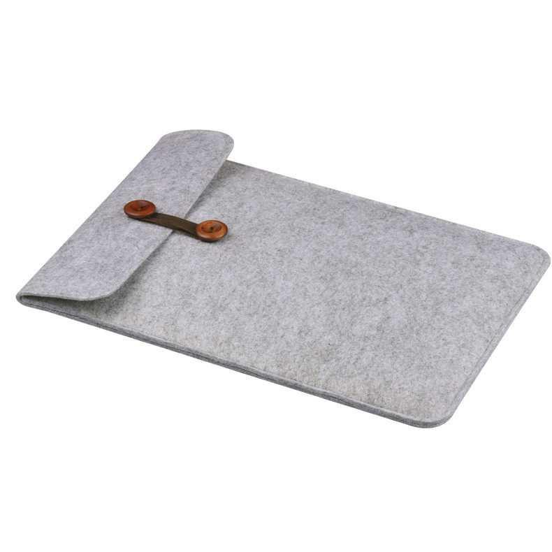 Rhodey Felt Button Style Sleeve Case Laptop Ultrabook - DA58 [Light Gray] [15&quot;]