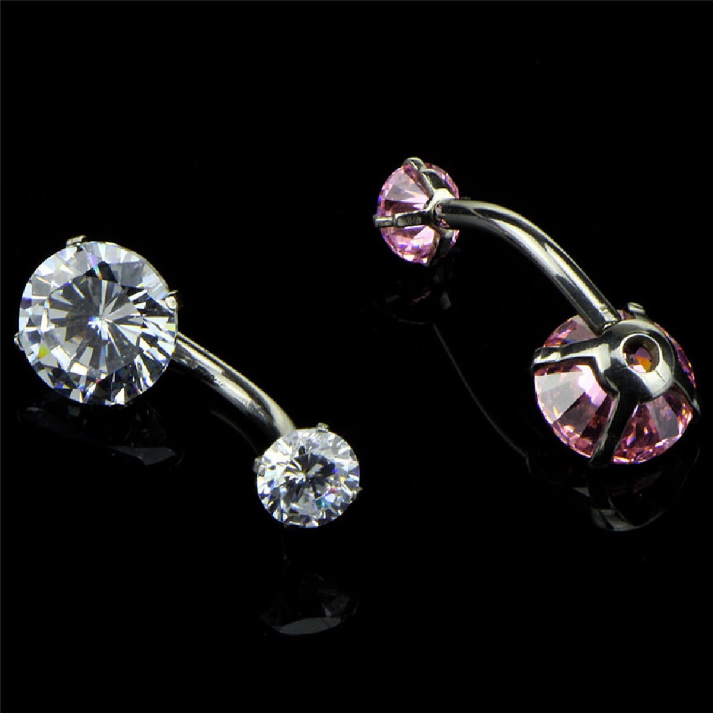 NewBaby Surgical Steel Navel Rings Crystal Belly Button Ring Bar Piercing Jewelry Beauty ID