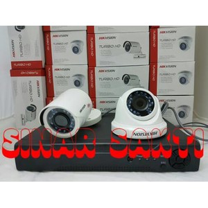 PAKET CCTV 2MP HIKVISION 4CH 2 CAMERA ( KOMPLIT TINGGAL PASANG )