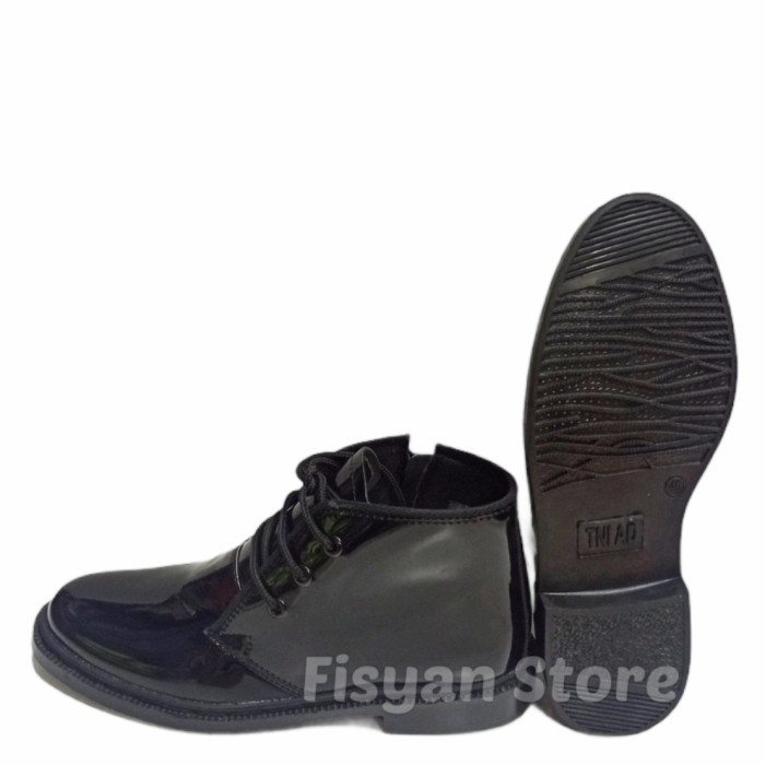 Sepatu PDH TNI | PDH Security/Satpam Tali dan Sleting Hitam Mengkilap