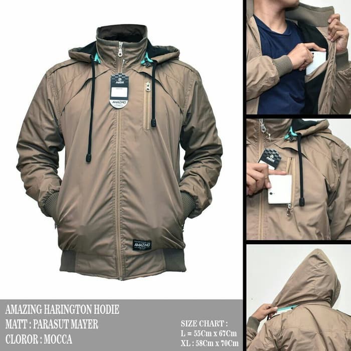 AMAZING Jaket Haringtone Hoodie Skylark Waterproof