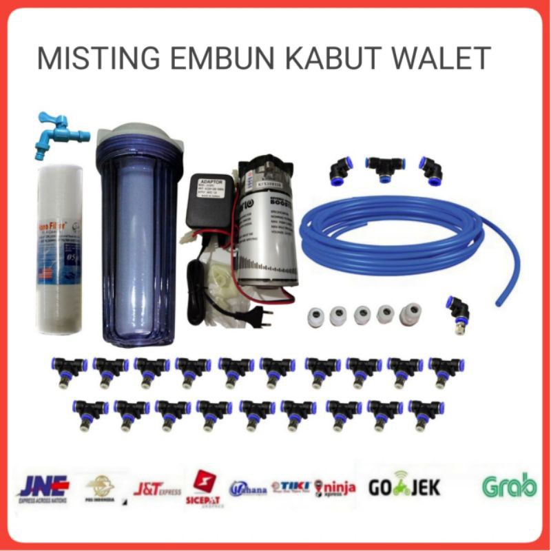 Mesin Embun Kabut Walet Misting 20 Titik Nozzle Lengkap Set Kabut Hy