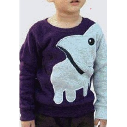 Kaos Lengan Panjang Anak Laki Laki Gambar Gajah / Baju Anak Laki Laki Lengan Panjang / Baju Rajut