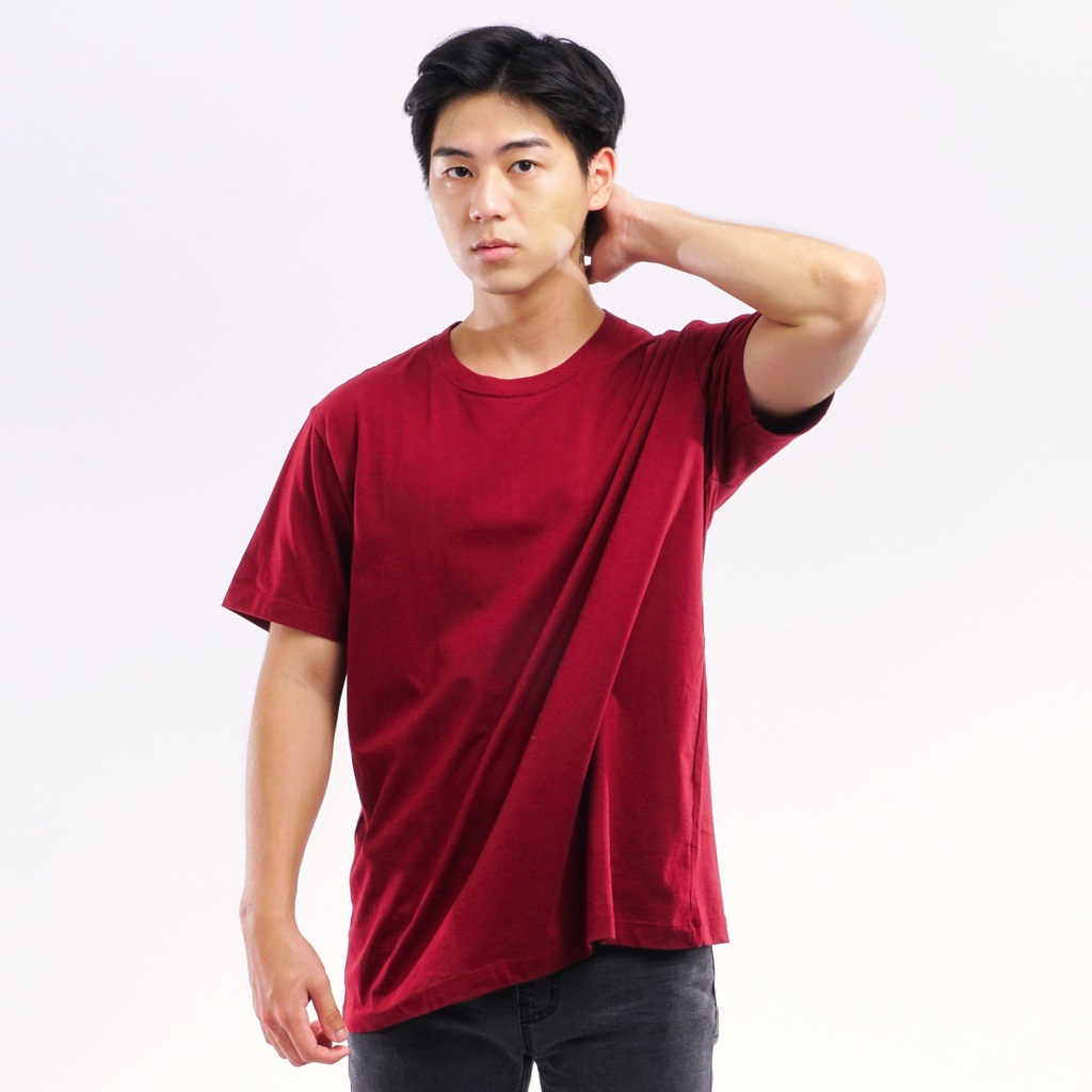 SANVANINA Kaos Polos Lengan Pendek Marun | Basic T-Shirt Maroon T-01D