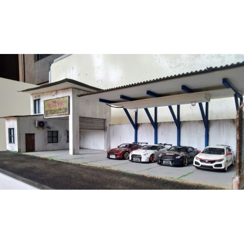 diorama garasi dan parkiran