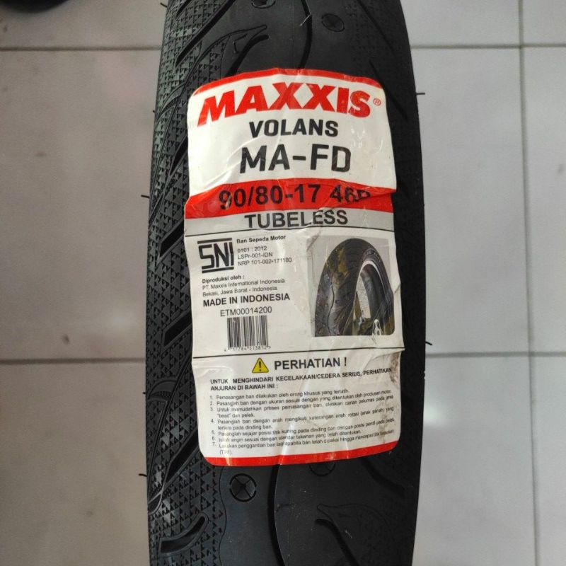 BAN LUAR MAXXIS TUBELESS 90/80-17 VOLANS