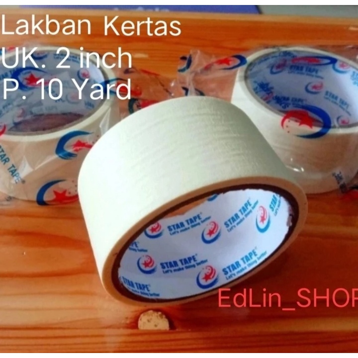 

Lakban Kertas / Masking Tape Uk. 48mm x 10 yard Merk Star Tape(1pcs)