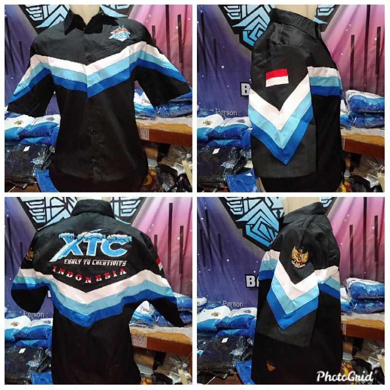 kemeja XTC pendek hitam polet