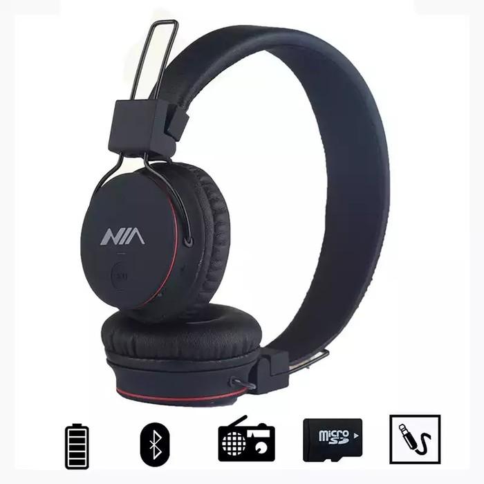 NIA Headphone Headset Bluetooth Bisa Micro SD Radio Kabel Aux