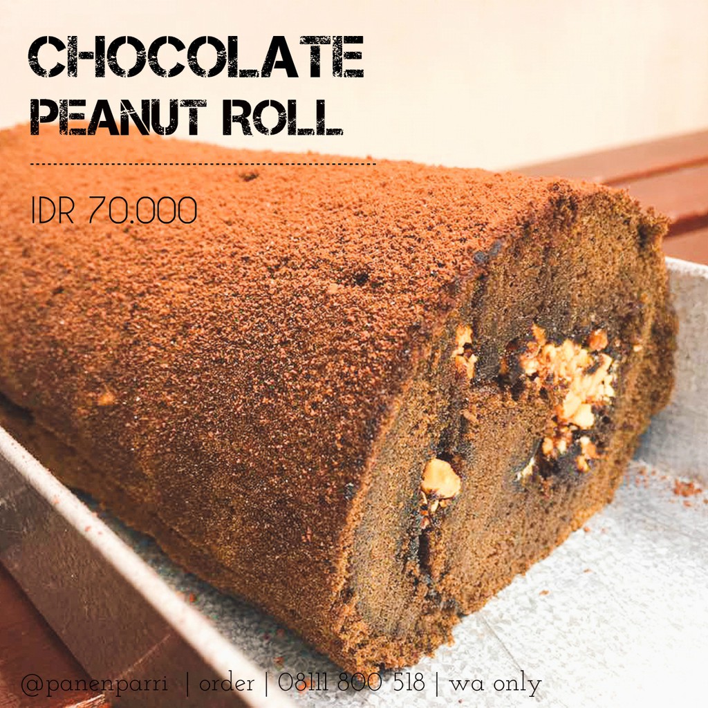 

Chocolate Peanut Roll / Bolu Gulung / Roll Cake