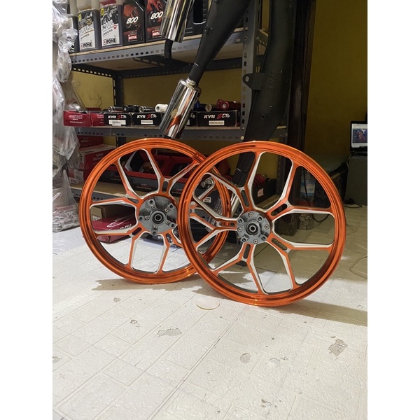 VELG ENKEI TRC RACING ANODIZE CNC SPIDER RING 17 OREN ORANG DD DOUBLE DISK PNP MX KING NINJA