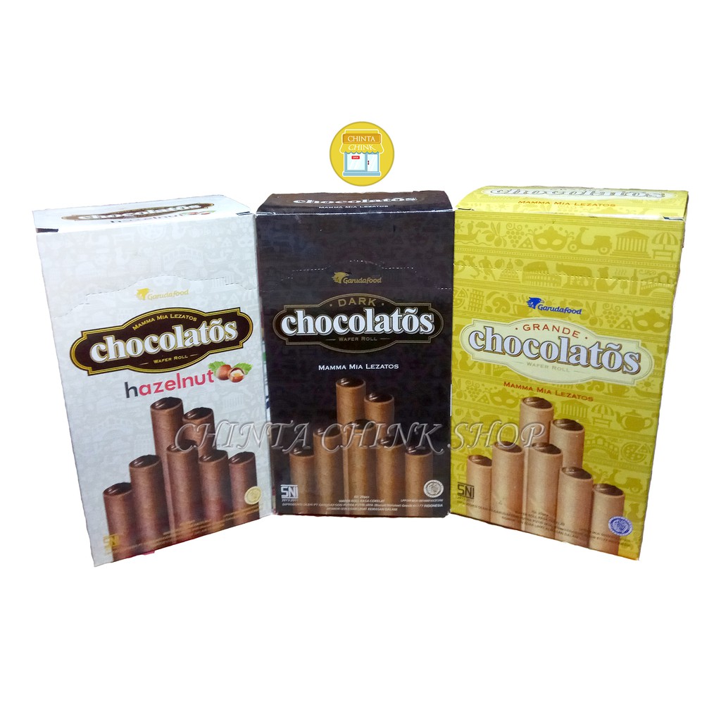 Chocolatos Wafer Roll Dark Grande Hazelnut Kemasan Besar Isi 20pcs Shopee Indonesia