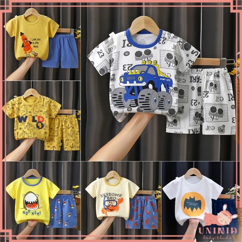 UNIKID Baju Bayi Laki Laki Baju Bayi Perempuan Stelan Bayi Stelan Anak Import Korea 0-4 Tahun Setelan Anak Setelan bayi Laki Laki