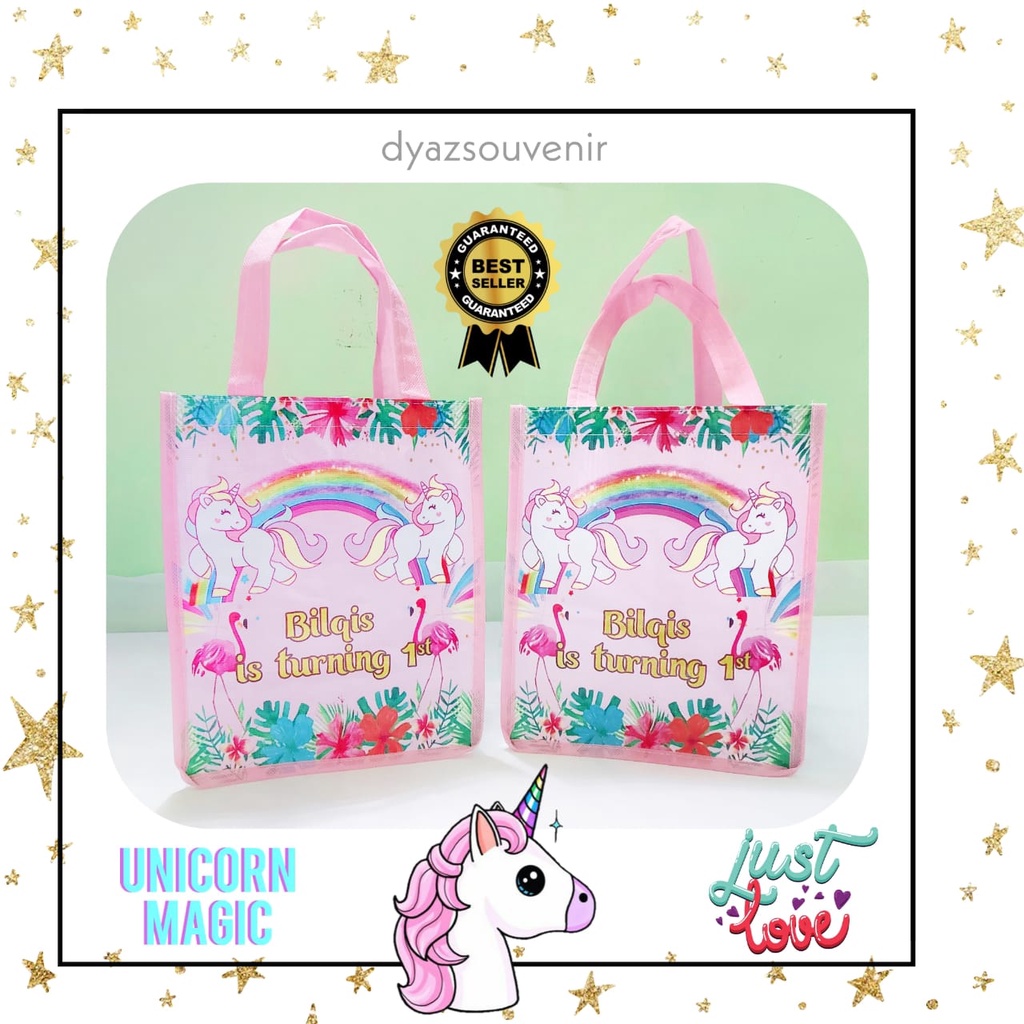 

tas kado unicorn / souvenir unicorn / goodiebag pvc / tas pvc unicorn kids