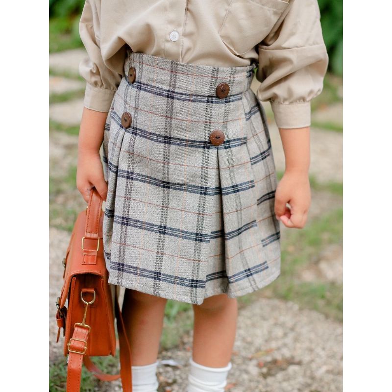 Rok Anak Pendek Poppy Skirt Anak Perempuan / Rok Span Tartan Kotak Anak Perempuan Usia 1-6 Tahun