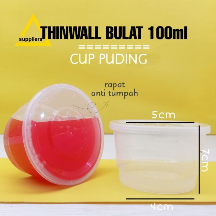 Cup Puding Thinwall Bulat 100ml isi 50