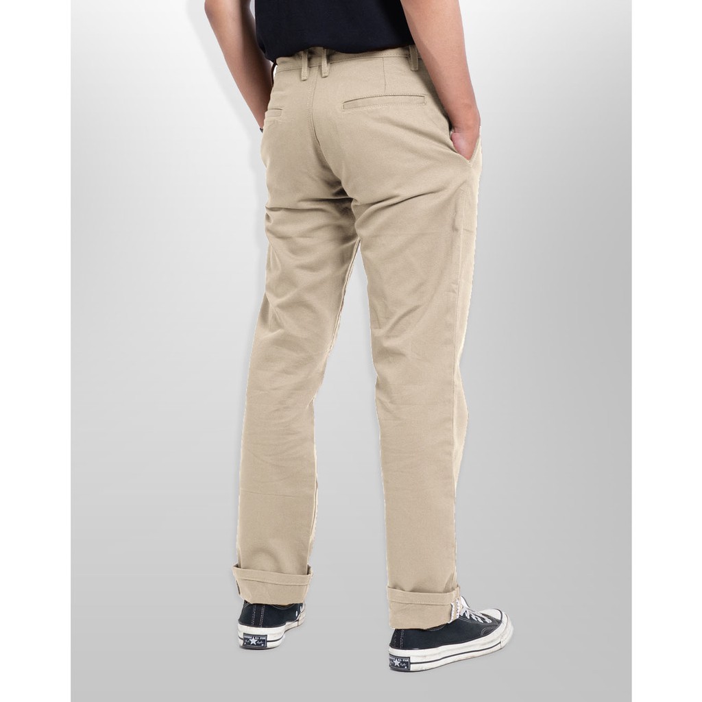 Morgen Slim Straight Chino Pants - Cream