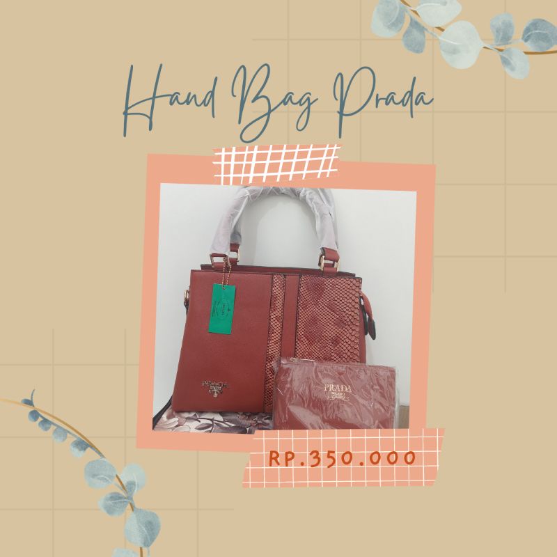 Tas Wanita Hand Bag Import  Prada + Dompet