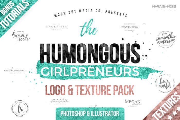 The Humongous Girlpreneurs Big Logo Pack - Photoshop &amp; Illustrator