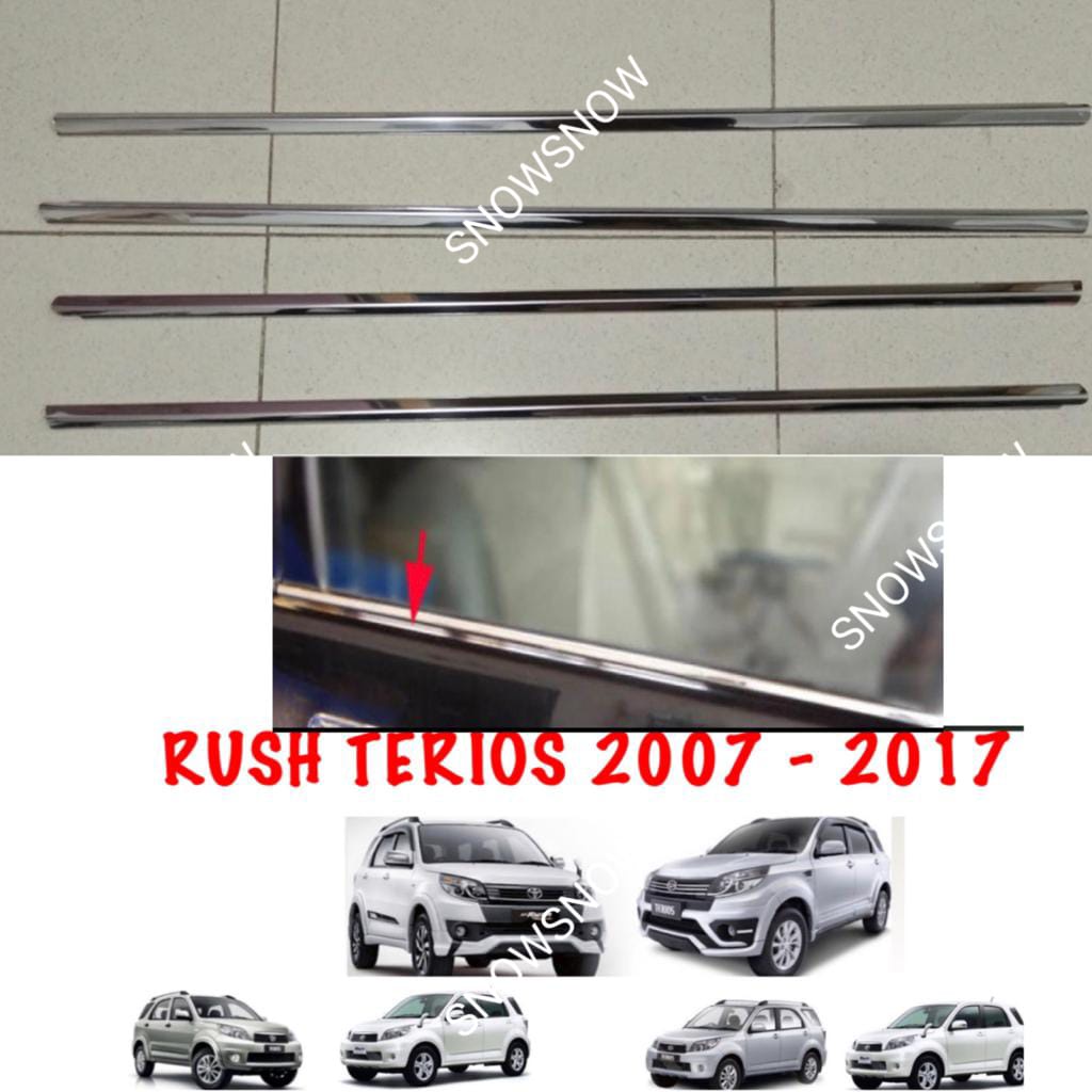 List Kaca Samping Rush Terios Old Lama 2007 2012 2015 2017 Stainless Chrome