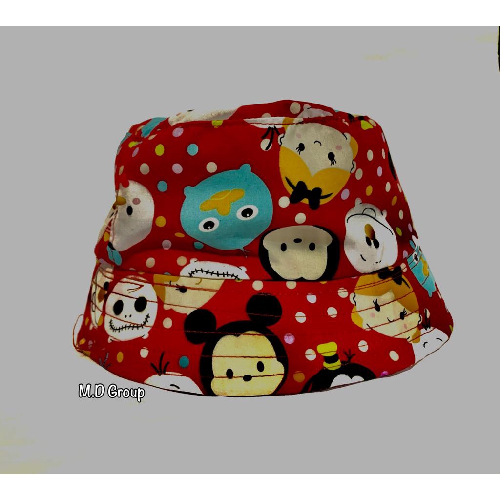 Bucket Hat Anak Tali Sablon Kuda / Burung Hantu / Mickey Mouse / Doraemon Buat Pria Dan Wanita Usia 2 - 9 Tahun