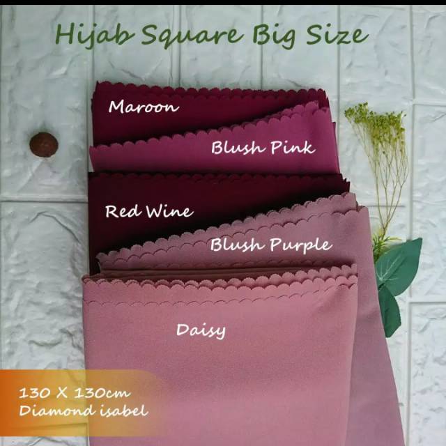 Jilbab segi empat syari diamond laser cut.
