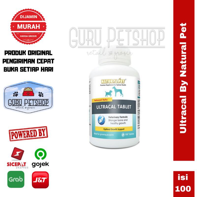 Ultracal Vitamin Kalsium untuk Anjing / Ultracal 100tab By Natural Pet