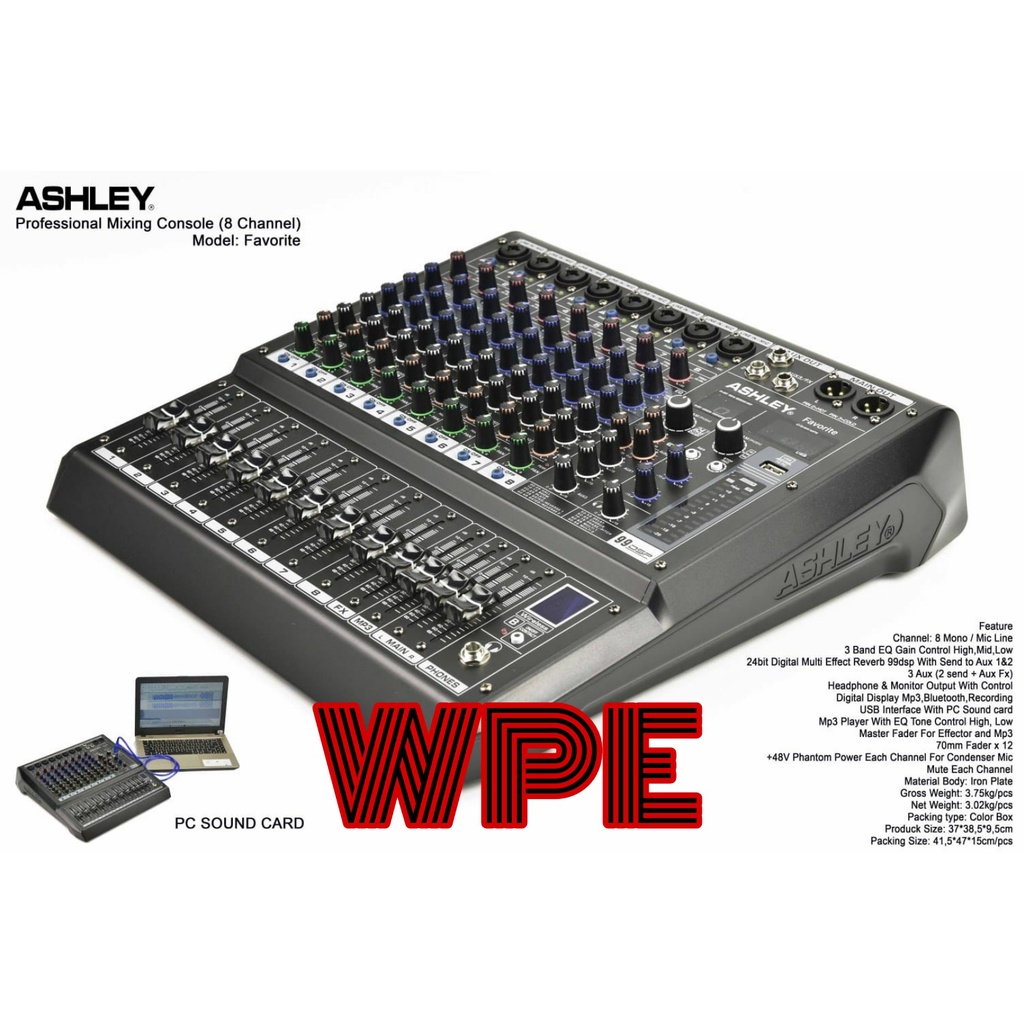 mixer audio ashley favorite8 / ashley favorite 8 original 8 channel