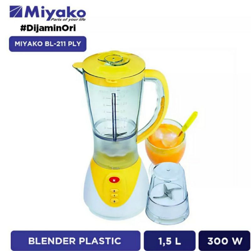 Blender Miyako BL-211 PLY / Blender Plastik 1.5 Liter / Blender Promo / Choper Murah Garansi.