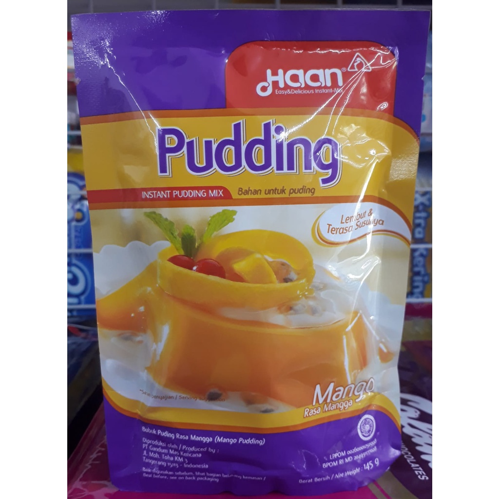 HAAN Pudding Mix Instant MANGGA Kemasan 145 Gram Murah POUCH