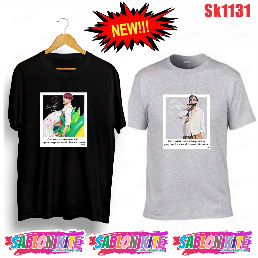 MURAH!!! KAOS KPOP QUOTE SK1131 PERMISSION TO DANCE  JK V JH JM JIN SG RM UNISEX COMBED 30S