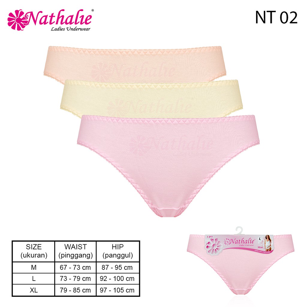 3 Pcs CD NATHALIE Mini Dewasa NT 02 | Celana Dalam Perempuan NT02 Underwear Wanita Pakaian Dalam | Open