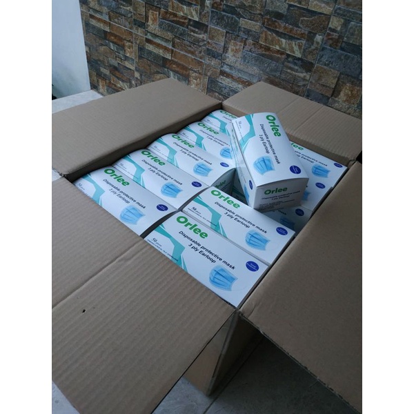 Orlee Disposable protective mask earloop BIRU / Orlee cantol biru