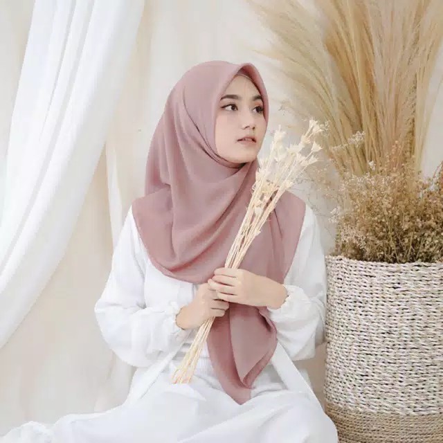  Bella  Square  Polycotton Premium Hijab Segiempat Warna  Part 