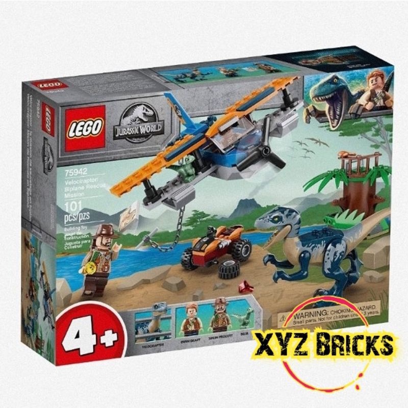 LEGO 75942 - Jurassic World Velociraptor Biplane Rescue Mission
