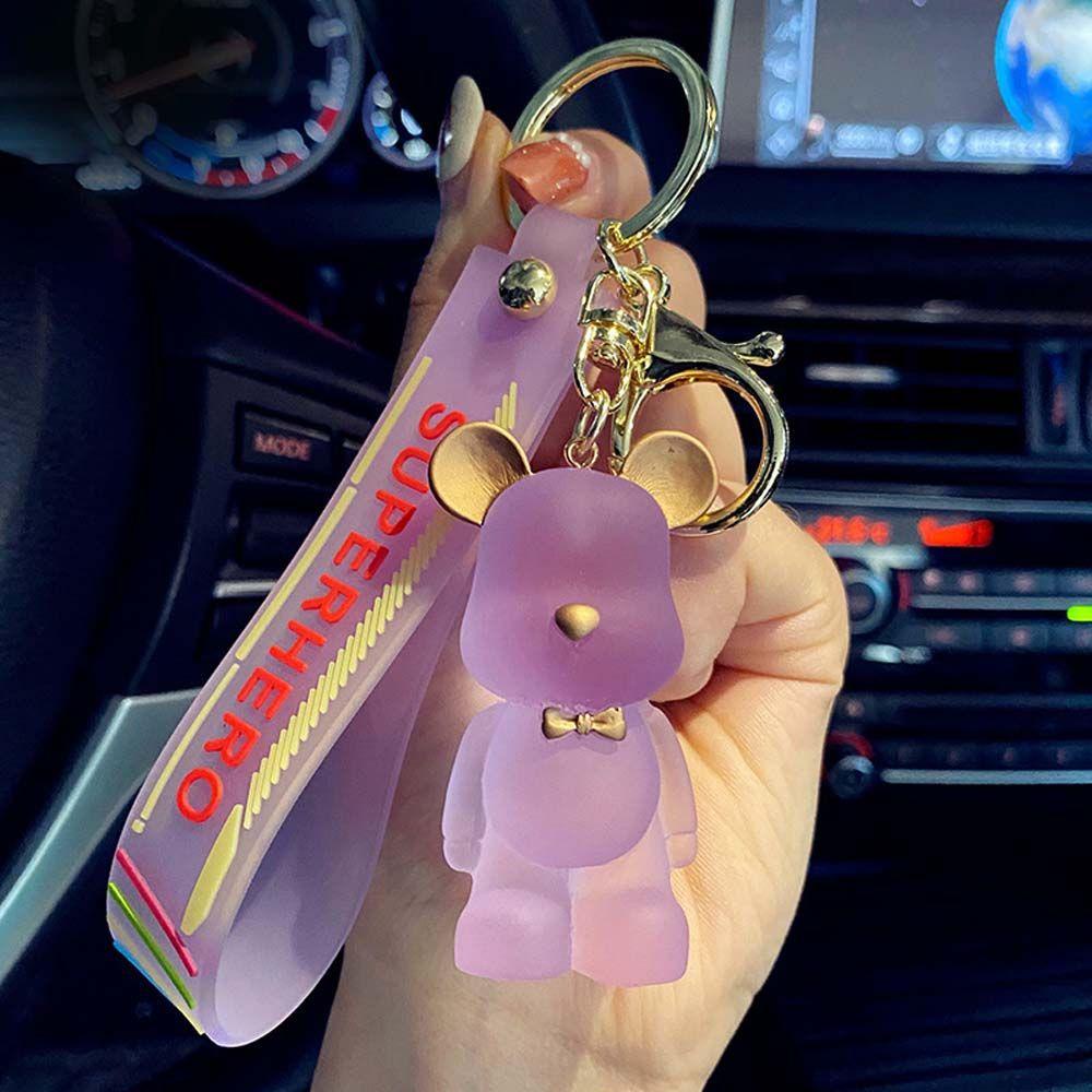 【 ELEGANT 】 Gantungan Kunci Beruang Hiasan Gantung Aksesoris Kartun Pesona Keyring Ornaments PVC Key Chain